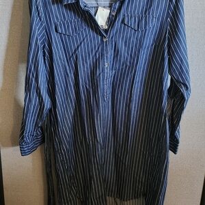 Cato Blue Striped Midi Dress